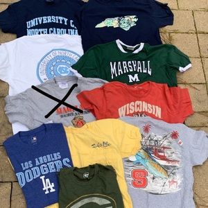 9 Shirt Bundle Collegiate UNC NC State LA Dodgers